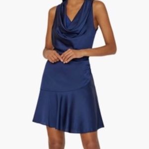 Navy Blue Milly Nia Satin Cowl Dress, Size 2